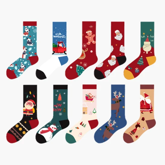 Цена производства, дизайн, женские рождественские носки, высококачественные подарочные праздничные носки на заказ